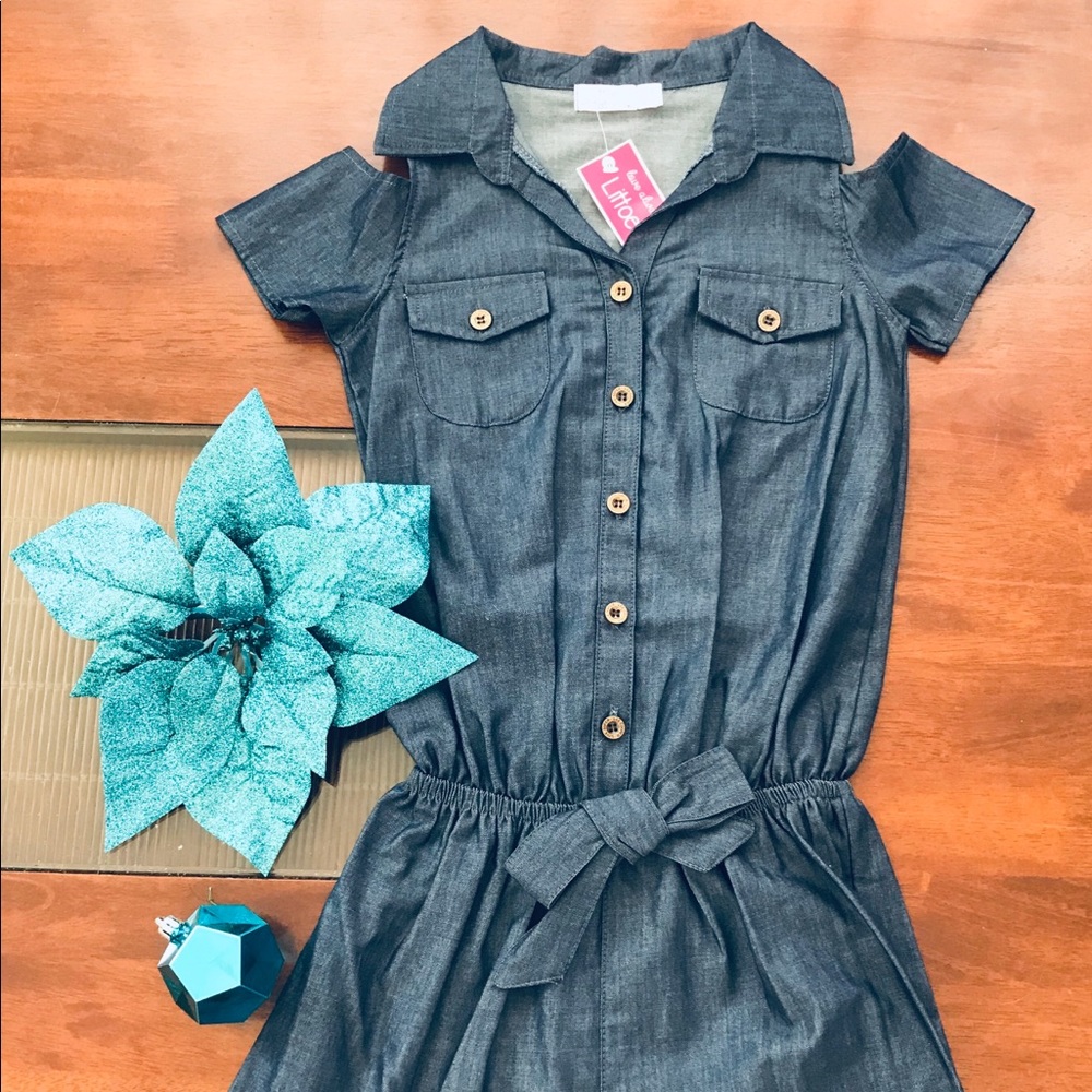 Denim Color Girl Romper